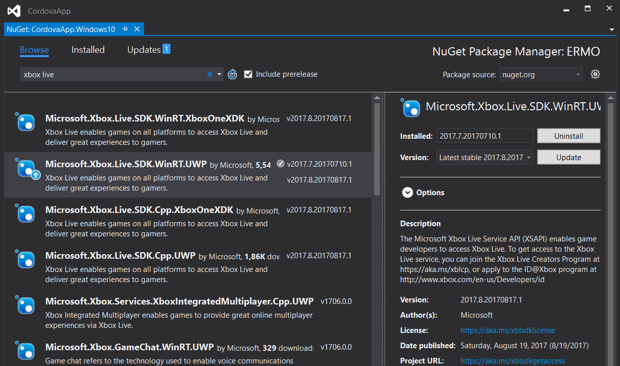 NuGet Package Manager